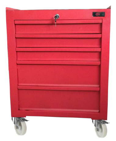 5 Drawer Heavy Duty Tool Trolley in Red - ITC C7562